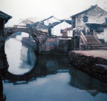 Scenery of Jiangnan Watertown Shanshui Chinese Landscape Oil Paintings